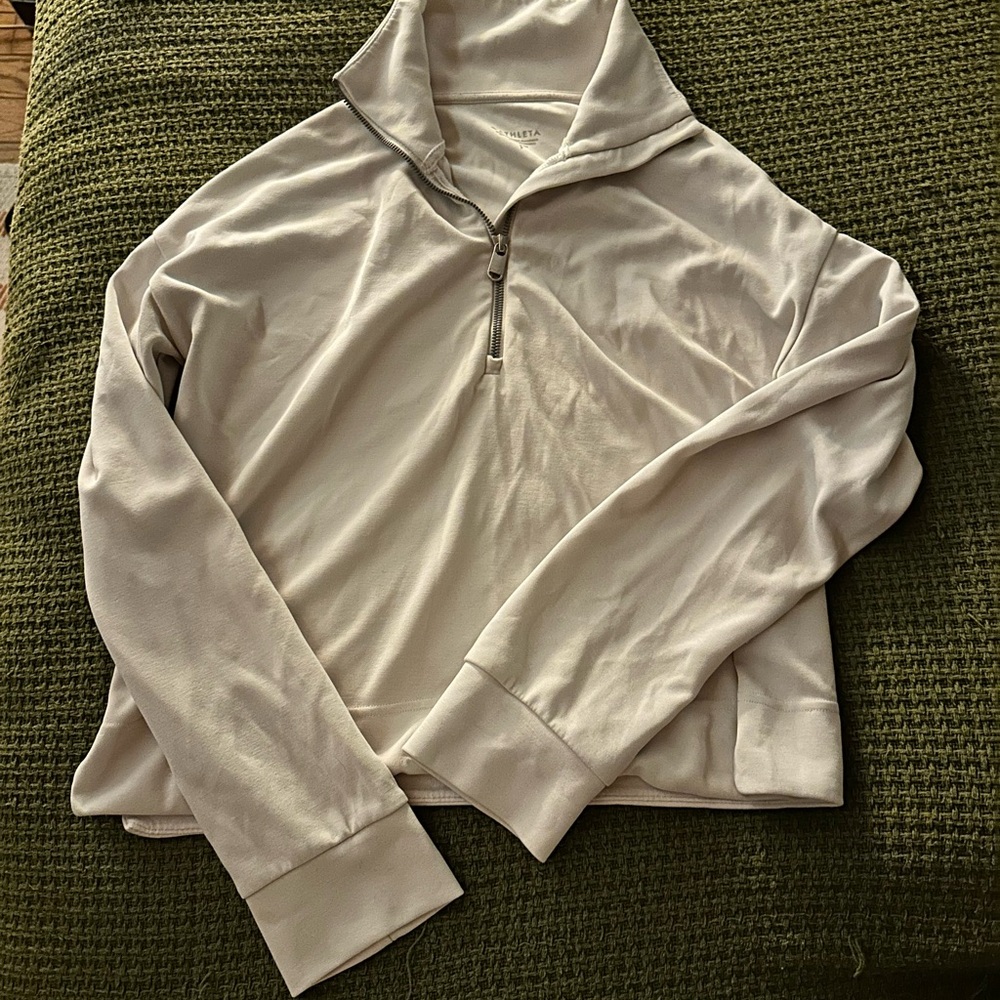 Athleta Cream Quarter-Zip pullover